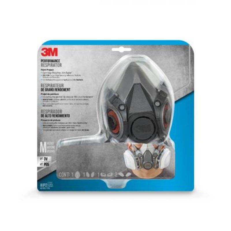 Kit de respirador 3M para pintura 3 piezas Gris.