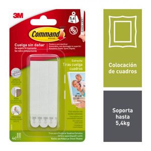 Tiras Sujeta cuadros Command, Delgadas, Blanca, 4 und