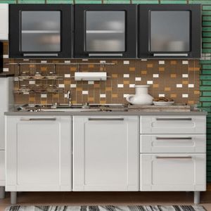 Cocina Integral Multipla Vidrio Negro 105x188x43cm