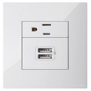 Toma P/T + Usb Doble Blanco Clickme