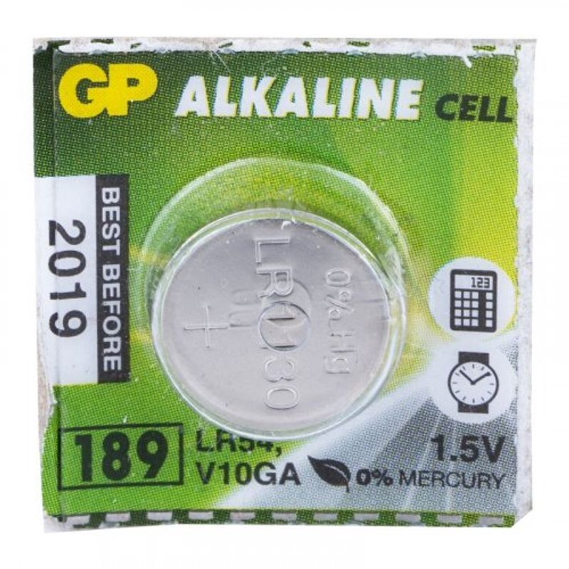 Pila botón alcalina 10 x GP 189 / LR54 / V10GA - 1,5V