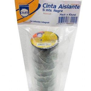 Pack x 10 Cinta Aislante 5mts Negra
