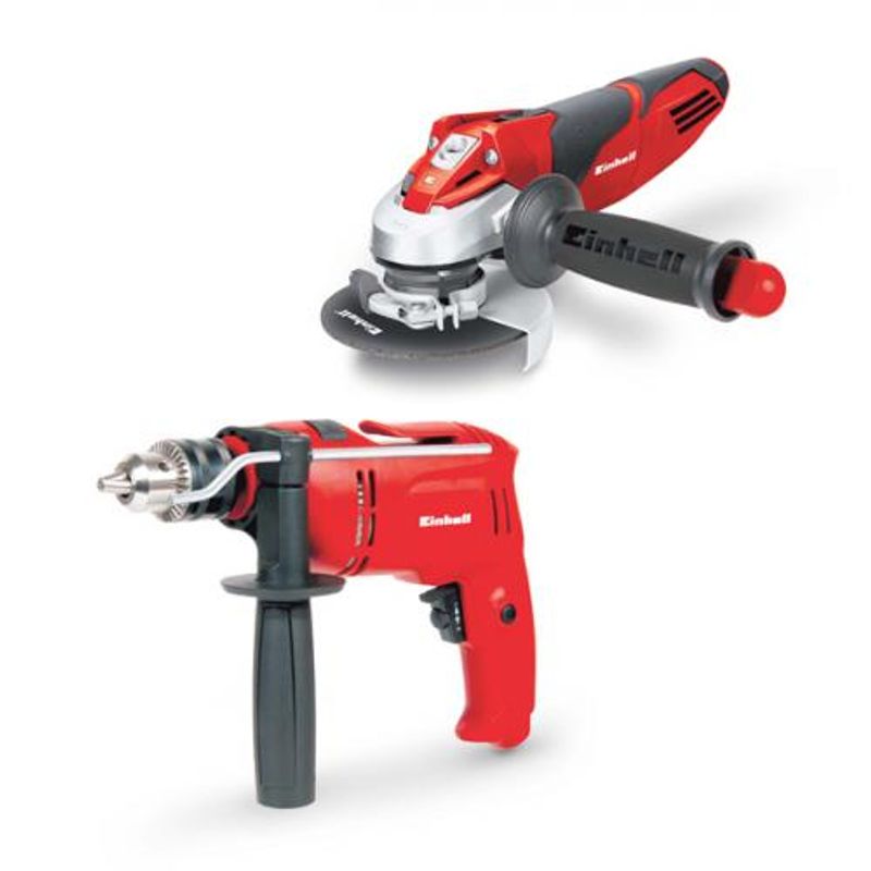 Combo Einhell: Taladro percutor 1/2Reversible,1 Veloc + Mini pulidora 850w  (4.5) + 5 discos. - Ferreterias Bucaramanga