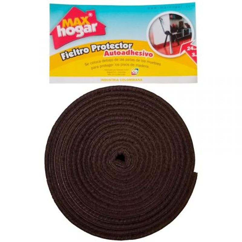 Lote de 63 protectores de fieltro adhesivo cuadrados para muebles, 30x30mm,  Fibra, Plástico marrón