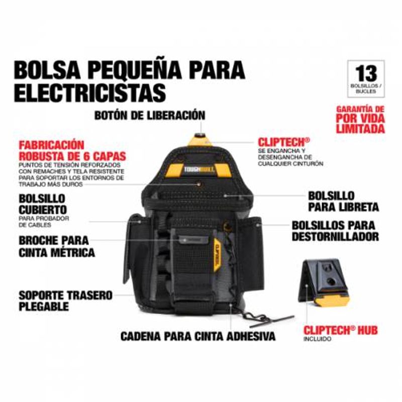 Bolsa de herramientas pequeña para electricista, más funda para taladro