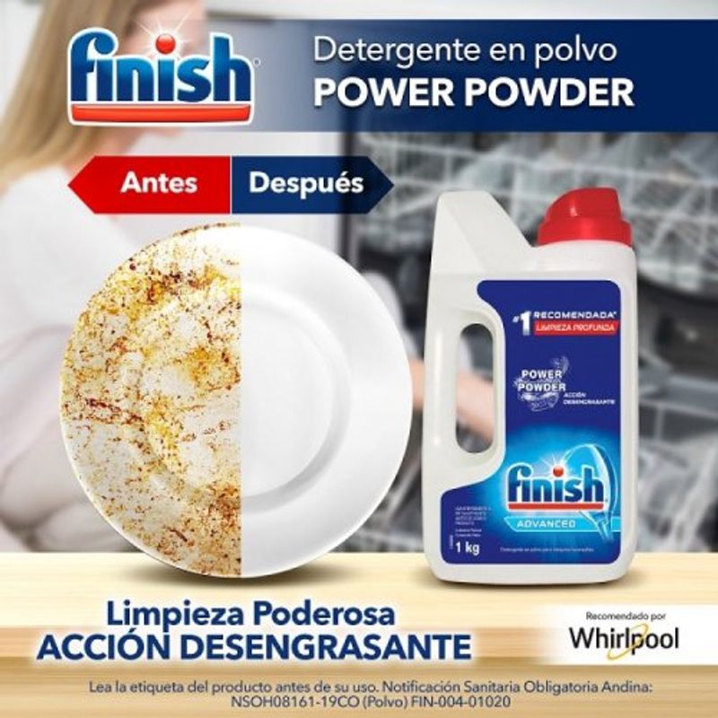 Finish Detergentes en Polvo 1kg DP