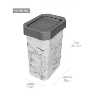 Caneca/Papelera Estrabins Vaiven 10L gris-Iml Marmol