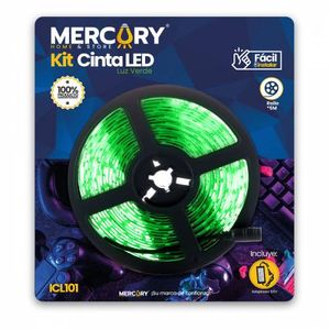 Kit Blister Cinta Led 12V Verde 5M + Adaptador 120V
