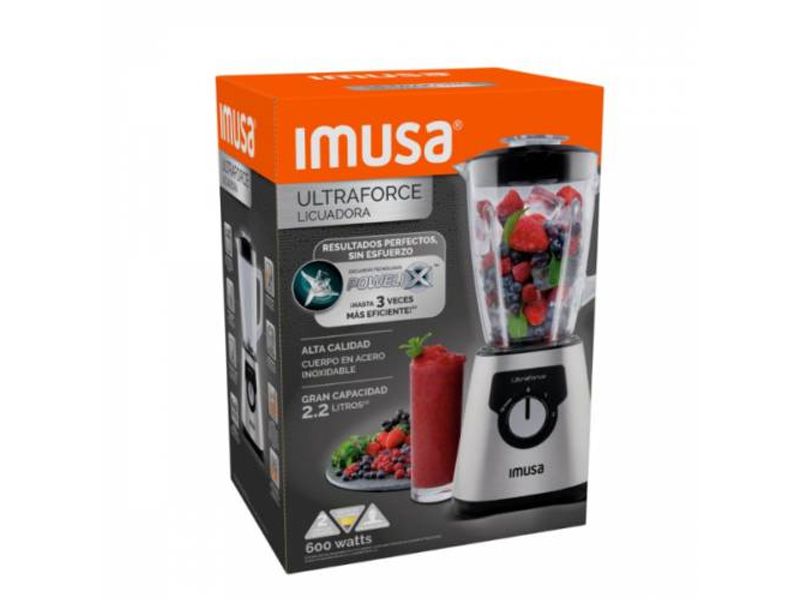 Licuadora Imusa Ultra Force Glass 8V Plateada