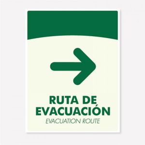 Señal Ruta Derecha Fotolumin C20 21x16Cm