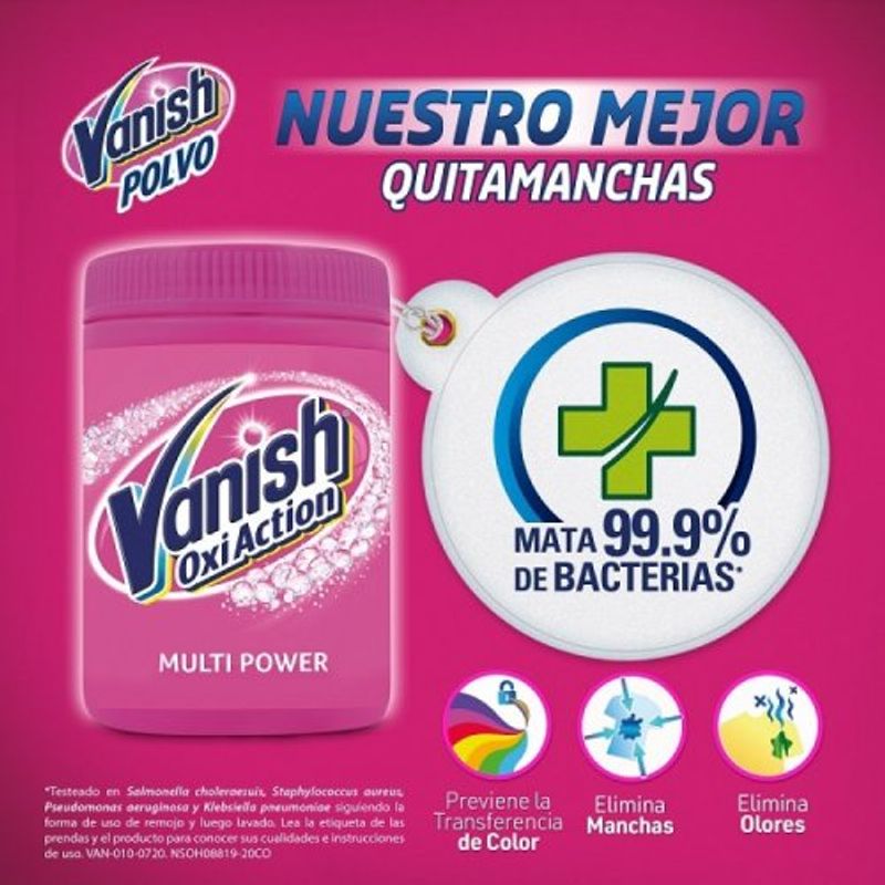 Quitamanchas Polvo Rosa Repuesto, 450 g Vanish