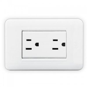Tomacorriente Doble Boreale 2P + T Polo Tierra Blanco
