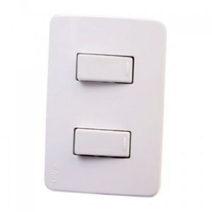 Interruptor Doble Ultra Conmutable Natural Blanco