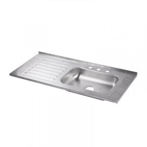 Mesón Lavaplatos 120 cm x 52 cm Poceta Derecha Acero