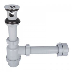 Conjunto Sifón Lavamanos Integral con Rebose Cromo