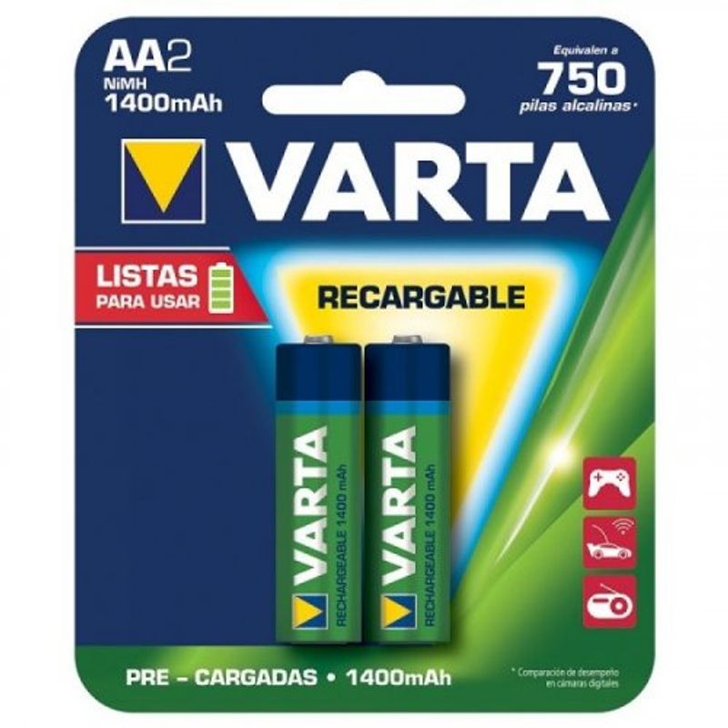 Pilas - VARTA Pila recargable Recycled AA 2100mAh Ready To Use (blíster 2  pilas)
