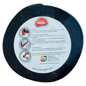 Barredor Puerta 3000 mm x 60 mm x 3 mm Garaje Negro