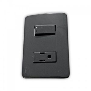 Interruptor + Tomacorriente Ultra Natural Negro x127v