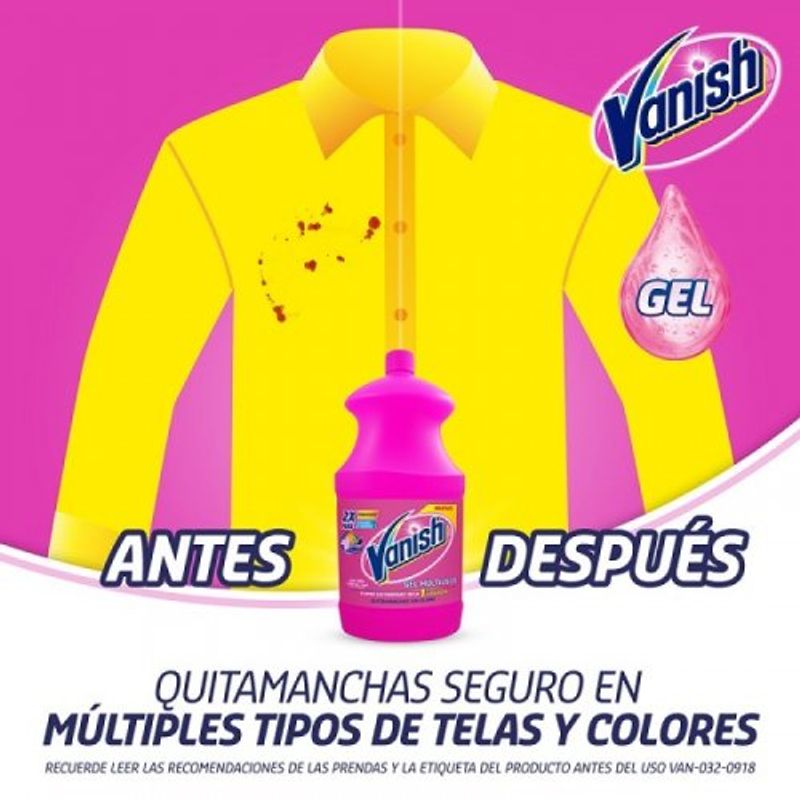 Quitamanchas en Gel Vanish Color Súper Ahorro 1800ml + 800ml Paquete 2uds