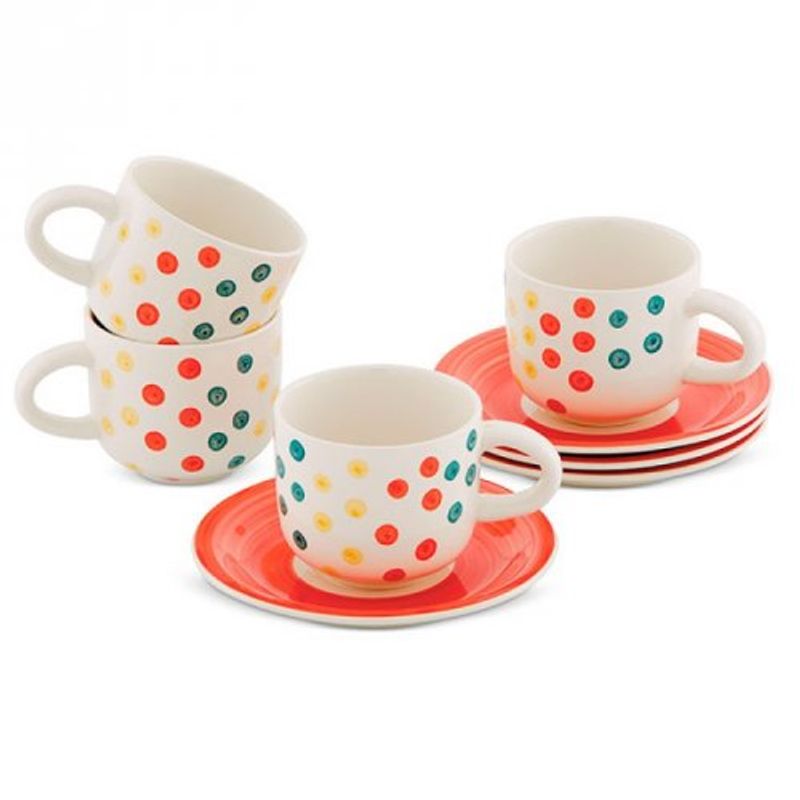 Set 4Tazas Te Ceramica Pintada, Puntos