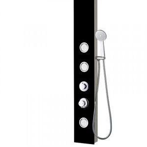 Columna De Ducha Vidrio Negro 150x20x41.1 Cm