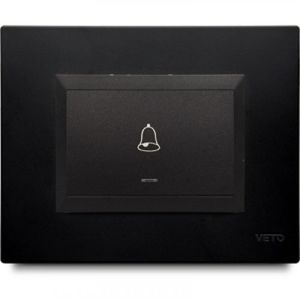 Pulsador Timbre Simple Negro Plura