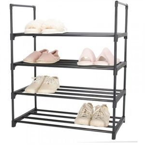 Organizador de zapatos 4 niveles negro Cotidiana