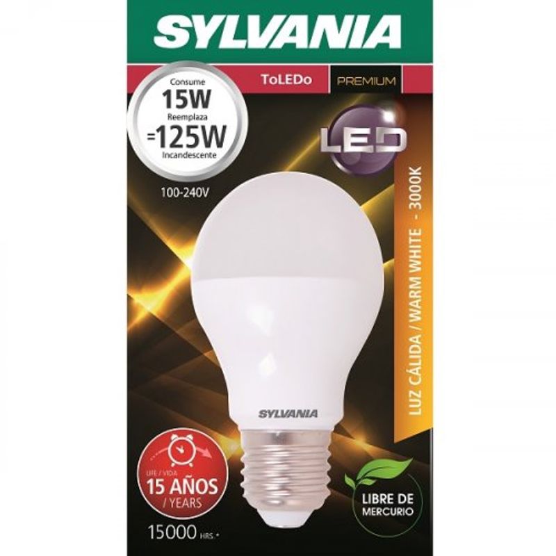 Bombilla LED E27 de 7 W en formato bulbo para luz doméstica