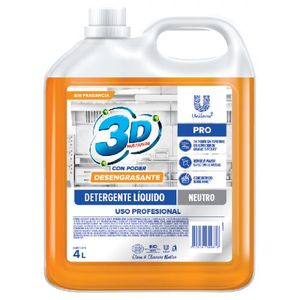Detergente Liquido Neutro 3D Profesional x4L