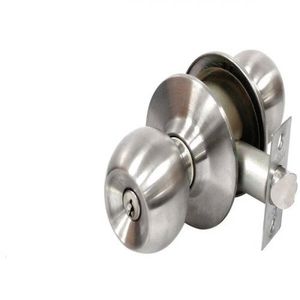 Cerradura 587 Cilíndrica Pomo Alcoba Acero Inox 201