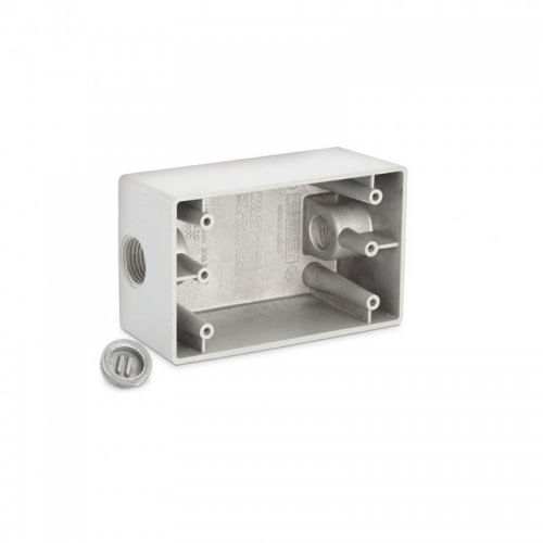 Caja Rectangular 1/2" 2x4 RR0470 Intemperie 2 Salidas