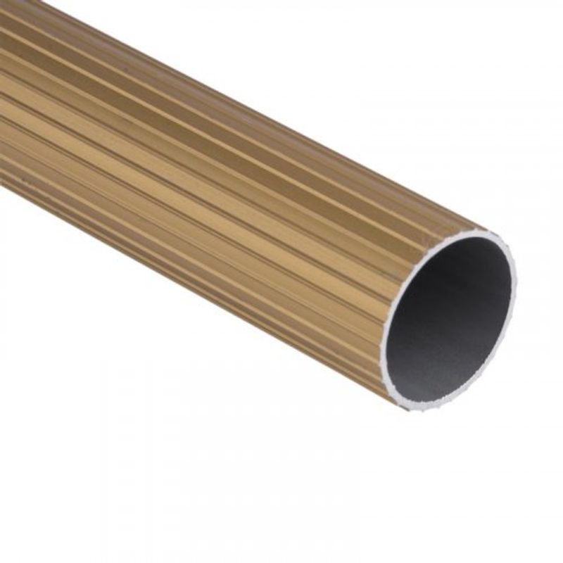 Tubo-1-quot--x-1.5m-Cortina-Ranurado-Aluminio-Dorado