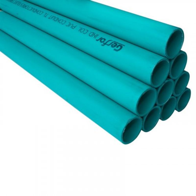 Tubo Conduit PVC Sch40 1 1-2 Pulgadas X 3 mt Gris