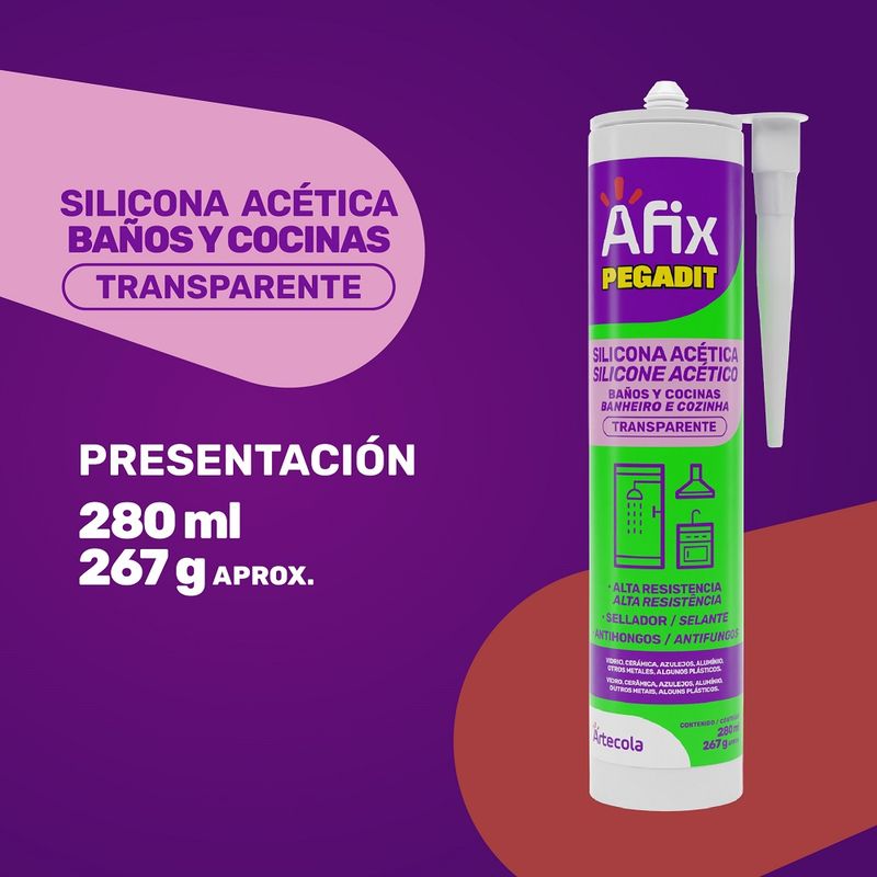 SILICONA PARA COCINA-BAÑO TUBO 85 ML.