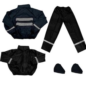 Impermeable Siliconado 4 Piezas C8 Tallas Xl Negro Blanco Resortado Wrk