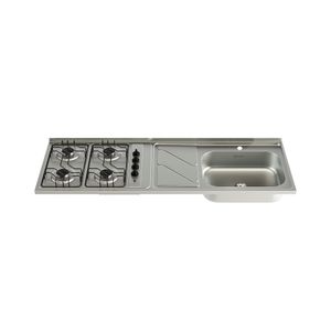 Mesón Lavaplatos Fluens 150X52Cm 4 Gas Derecho Monocontrol