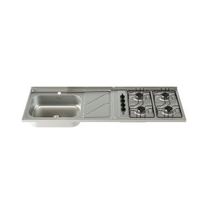 Mesón Lavaplatos Fluens 150X52Cm 4 Gas Izquierdo Monocontrol