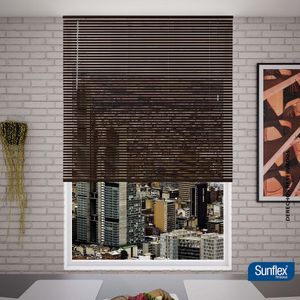 Persiana Horizontal De PVC Café 100X140Cm