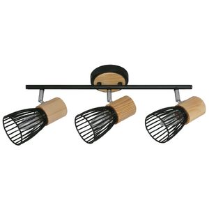 Lámpara Techo Refle Negro/Cromo 3L E27 40W