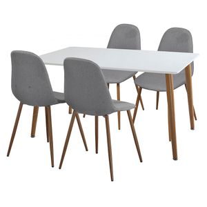 Comedor 4 sillas Crispín blanco/gris M+Design