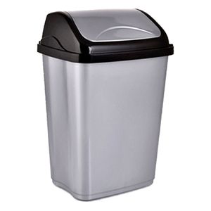 Basurero 10 litros Tapa vaivén plata