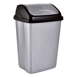 Basurero 5 litros Tapa vaivén plata