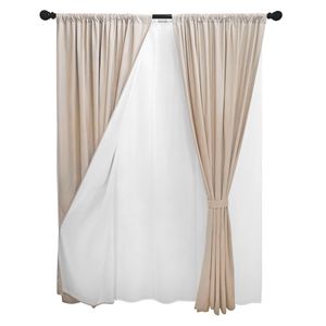 Set cortina blackout + abrazadera ecru