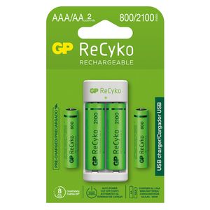 Cargador baterías AA + AAA GPPBE211210AA