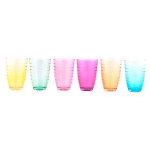 Set 6 Vasos Altos Lineas Color