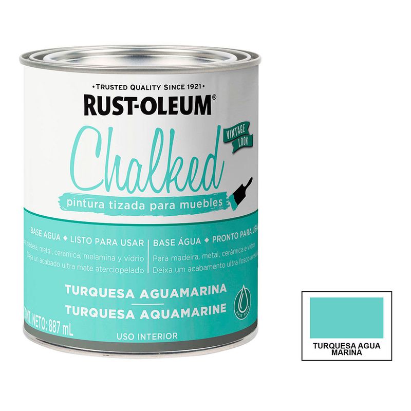 Pintura tizada rust-oleum chalked brochable blanco lino base agua mate