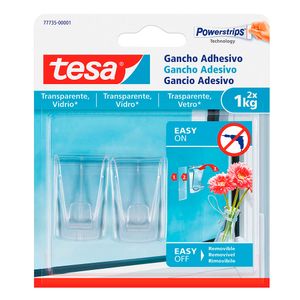 Gancho Adhesivo Deco Transparente Tesa 1Kg (x2Und)