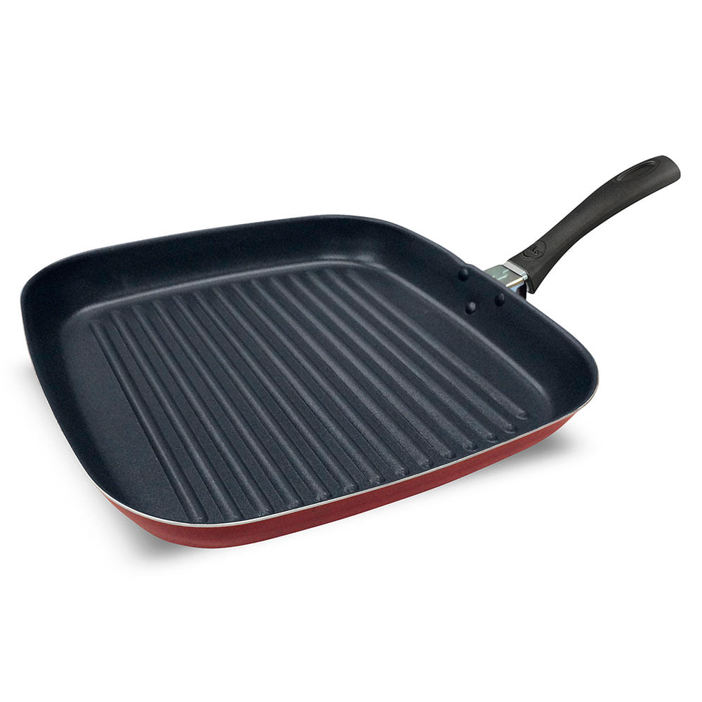 Plancha Con Grill Forjado Premiere 28x28cm Antiadherente BRA - Bazar Del  Cocinero