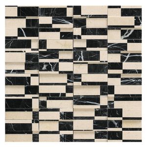 Malla 30x30 cm Domino negro crema