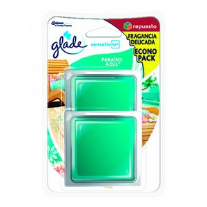 Aromatizador Sensations paraiso azul 2 repuestos x16gr Glade